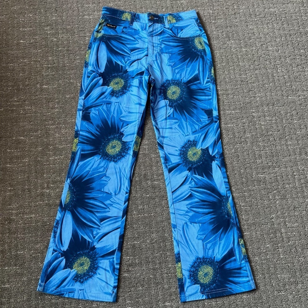 Vintage ROUTE 66 Daisy Print Blue Jeans 90s y2k 2000s